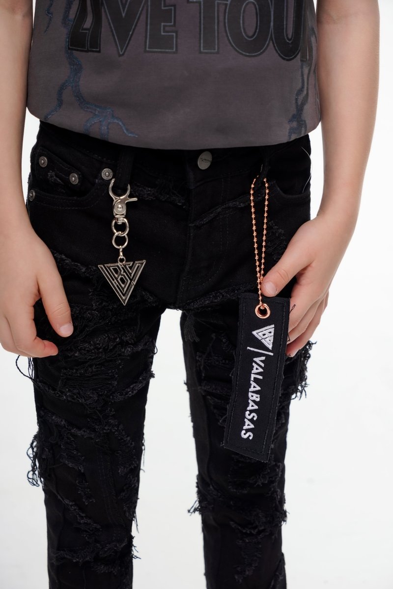 Oblivion Kids Stacked Denim Black - Valabasas