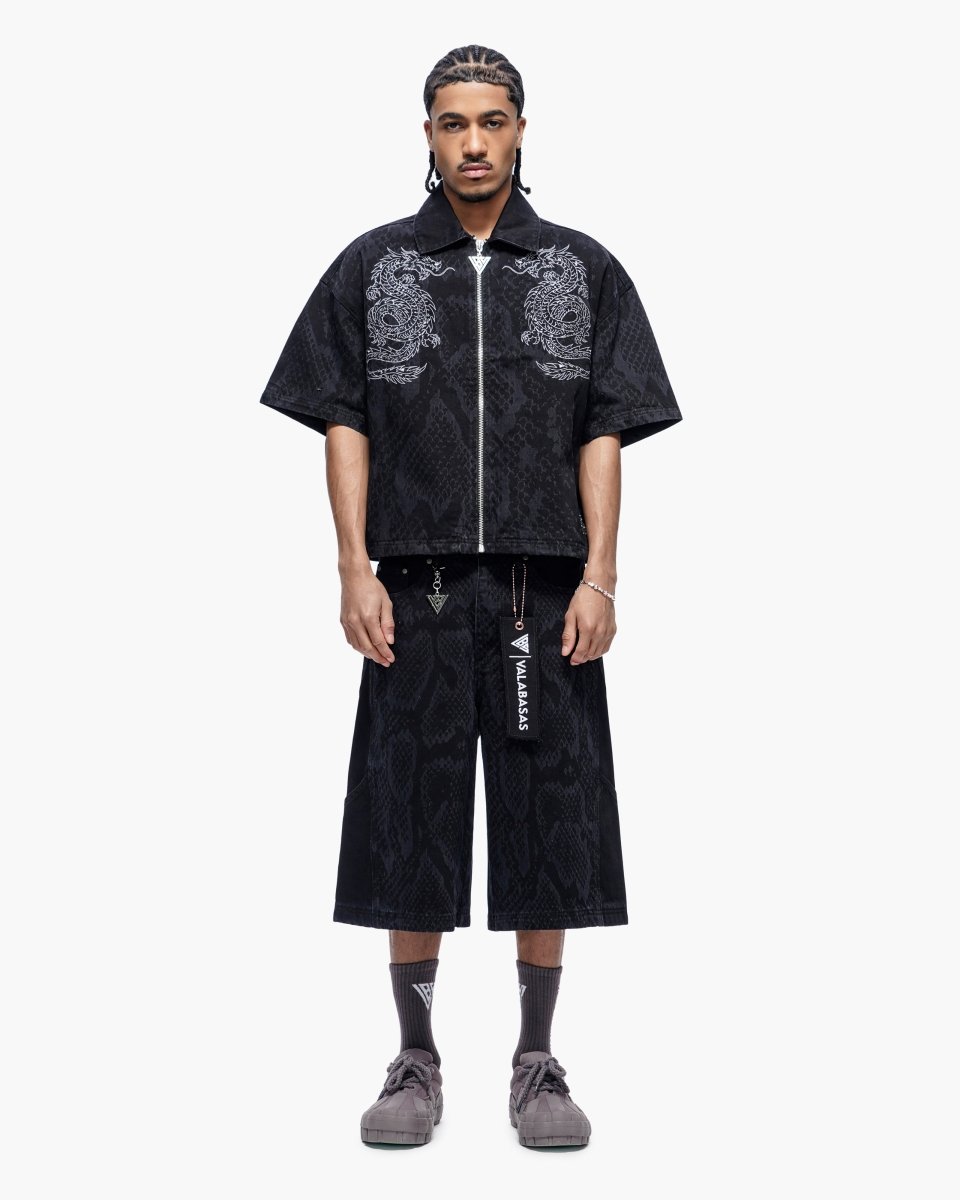 Obsidian Twins Denim Zip Up Black Wash - Valabasas