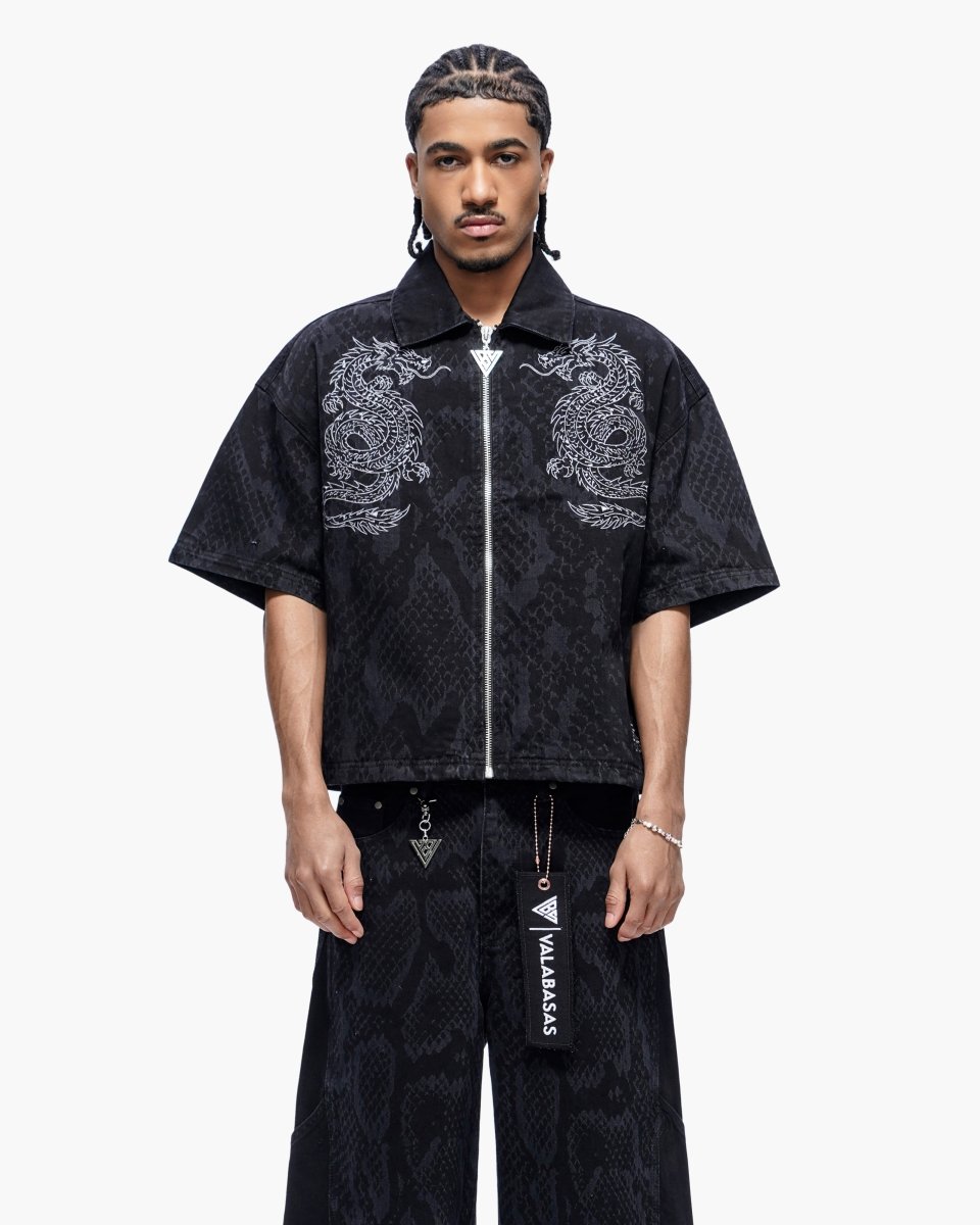 Obsidian Twins Denim Zip Up Black Wash – Valabasas