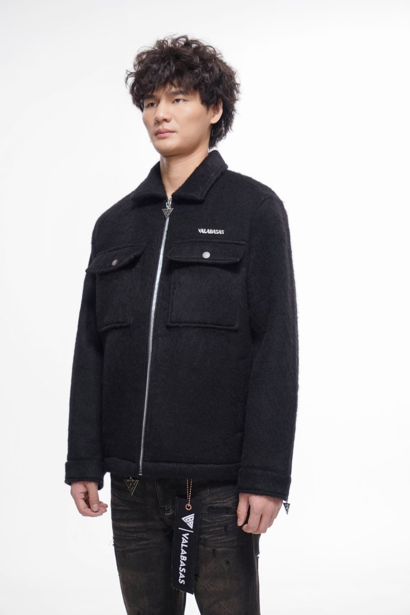 Offset Black Mohair Jacket - Valabasas