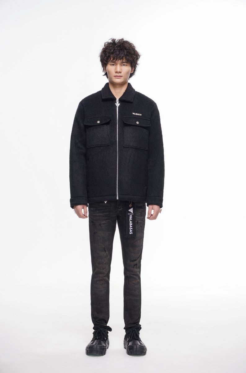 Offset Black Mohair Jacket - Valabasas