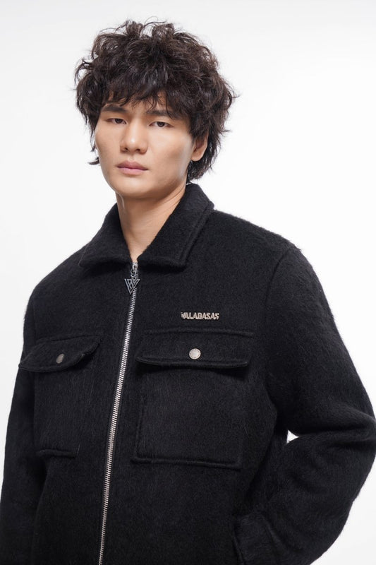 Offset Black Mohair Jacket - Valabasas