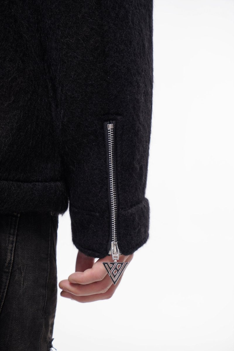 Offset Black Mohair Jacket - Valabasas