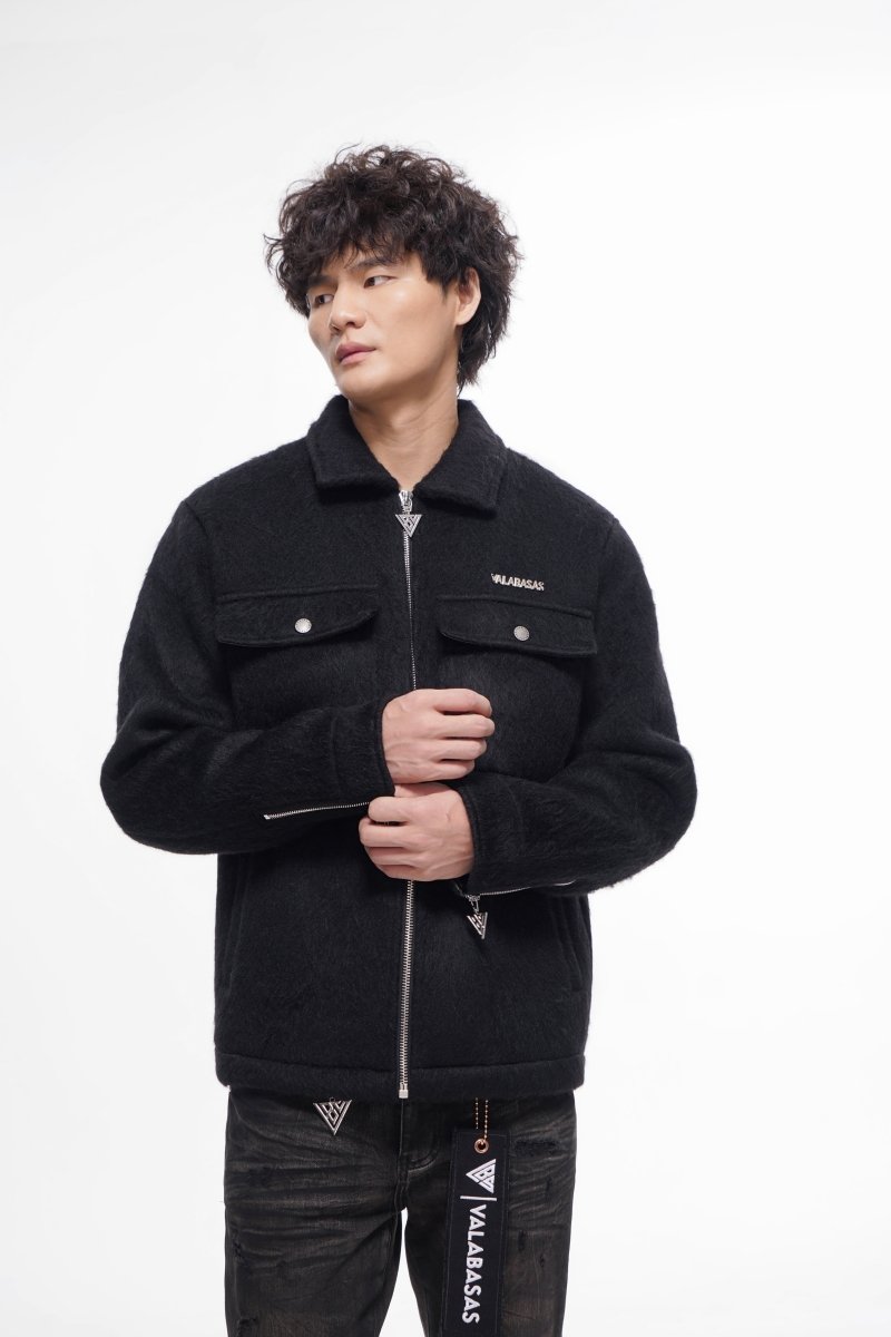 Offset Black Mohair Jacket - Valabasas
