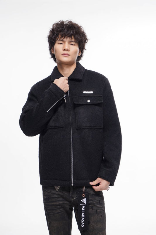 Offset Black Mohair Jacket - Valabasas