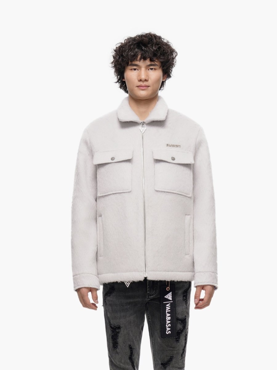 Offset Grey Mohair Jacket - Valabasas