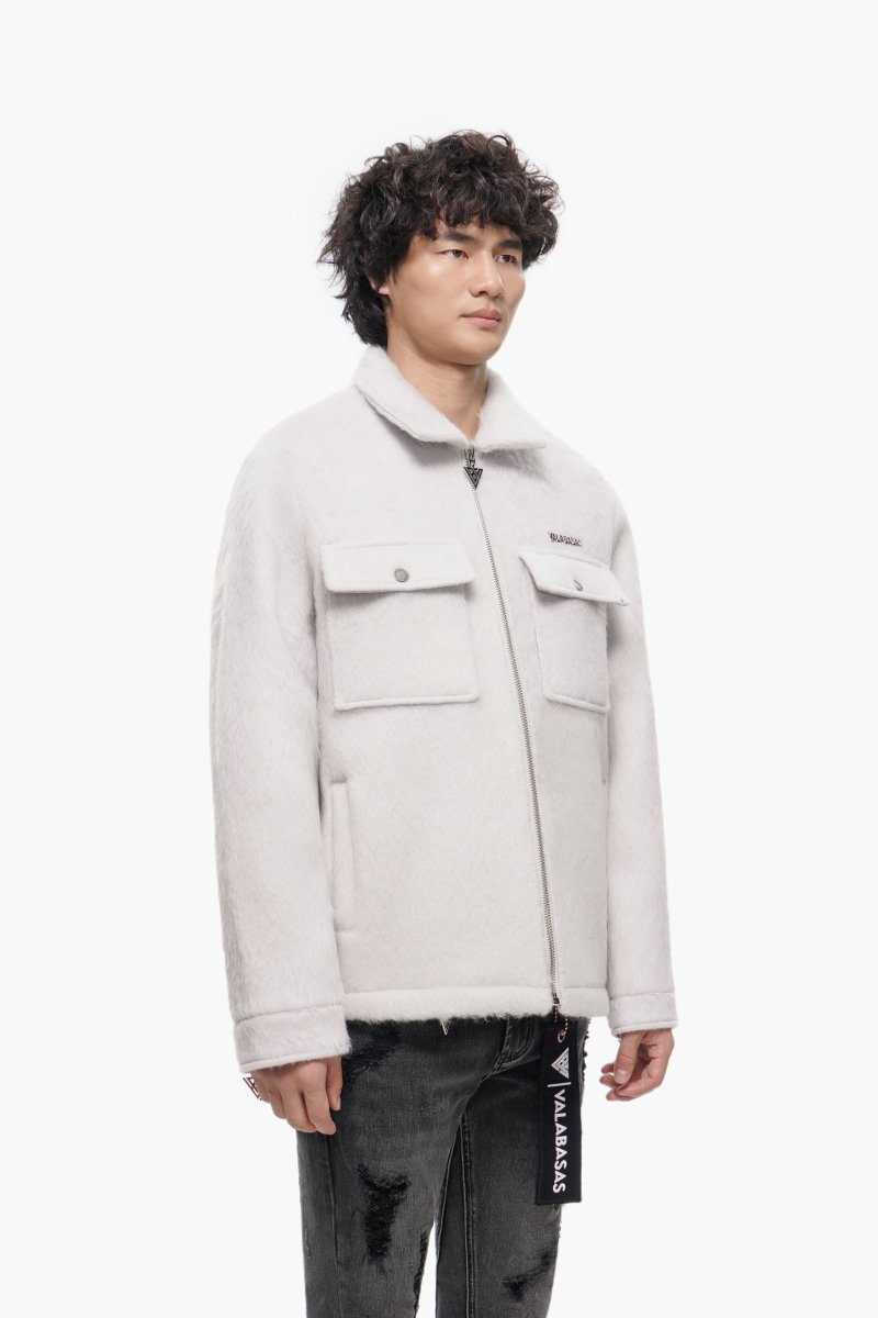 Offset Grey Mohair Jacket - Valabasas