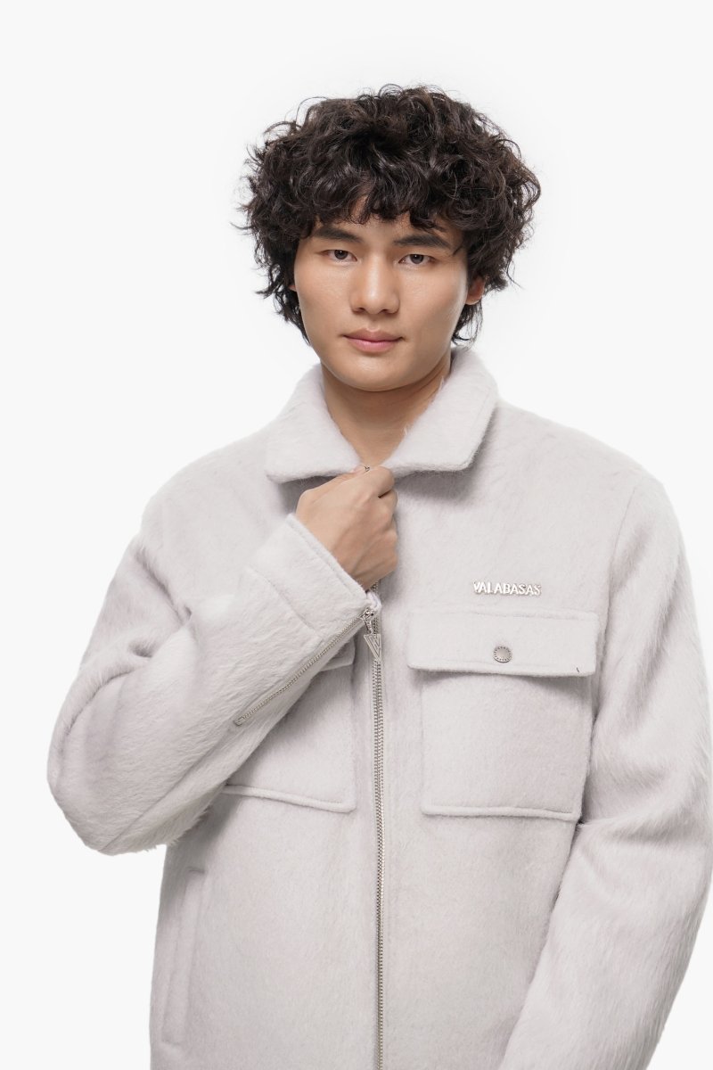Offset Grey Mohair Jacket - Valabasas