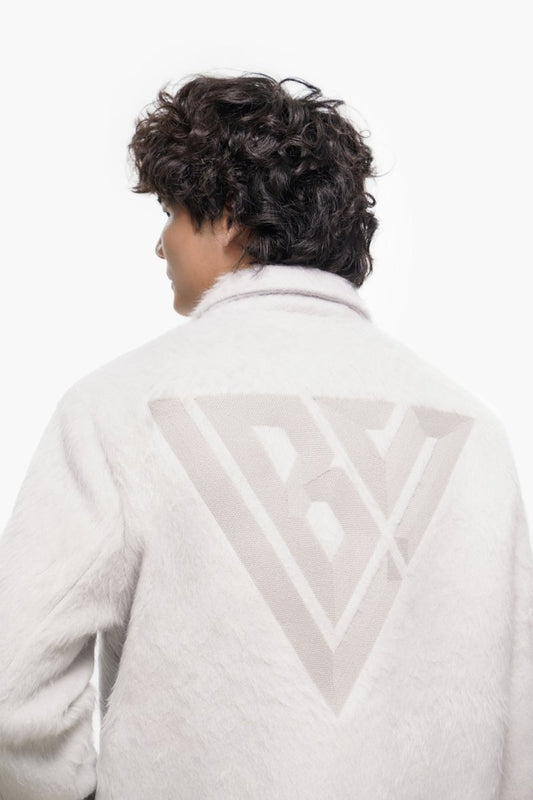 Offset Grey Mohair Jacket - Valabasas