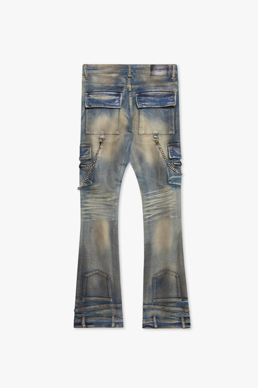 "ONYX" STACKED FLARE DIRTY WASH - Valabasas