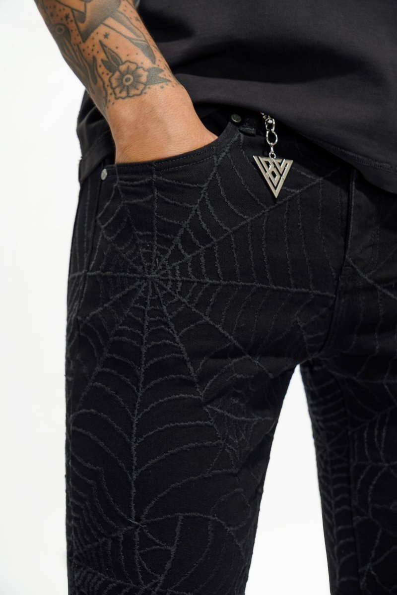 Operator Spider Black Stacked Flare Jean – Valabasas