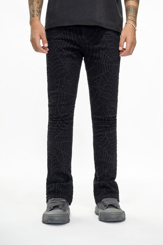 Operator Black Stacked Flare Jean - Valabasas