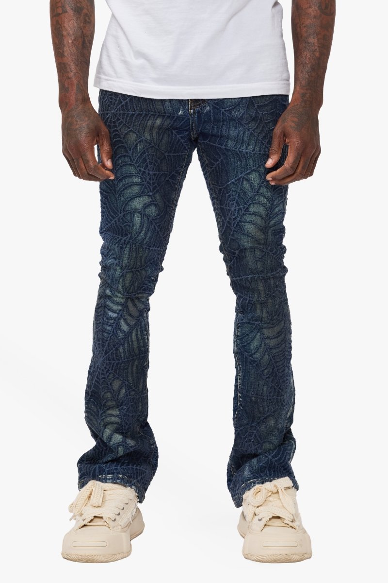 Operator Spider Blue Washed Stacked Flare Jean – Valabasas