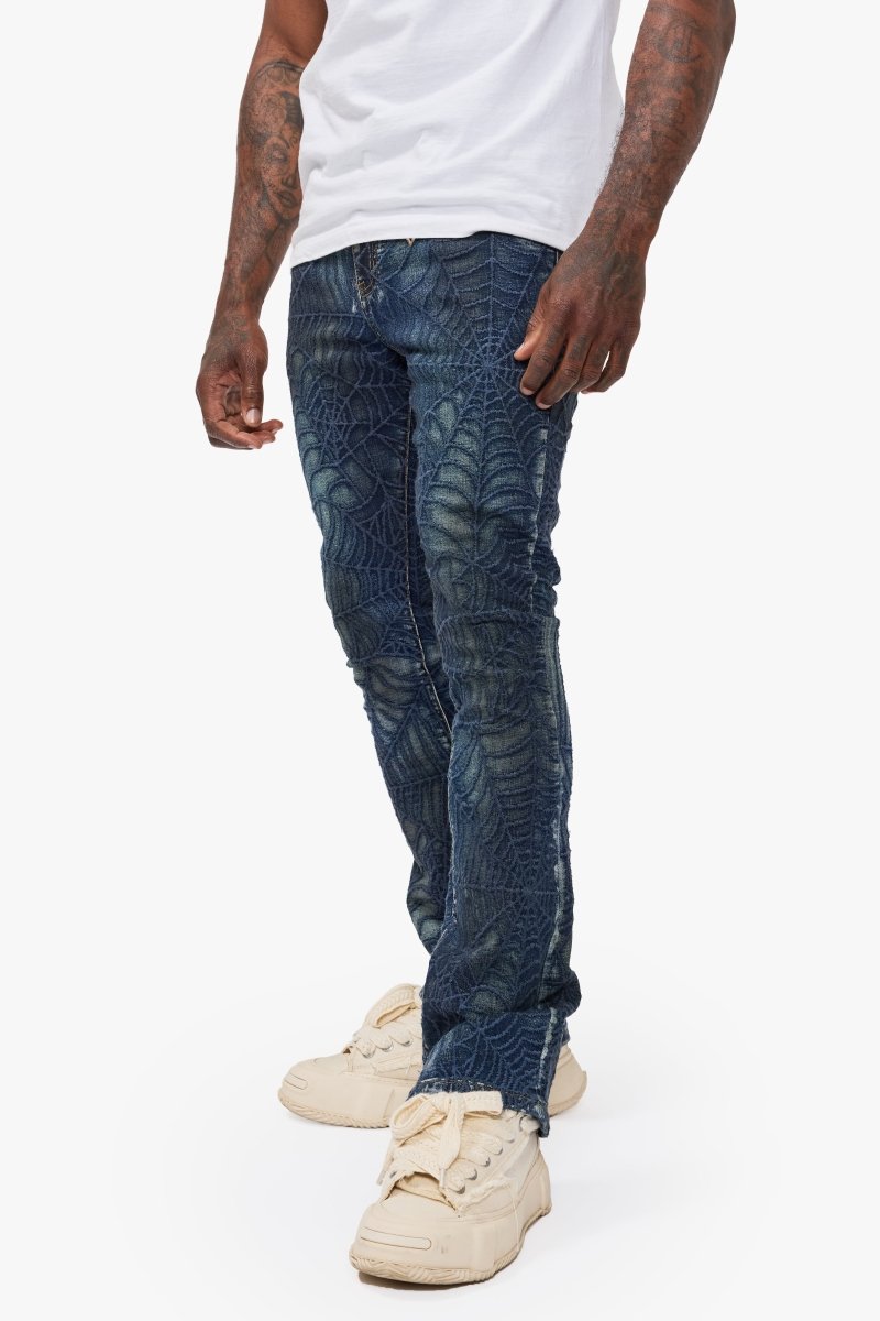 パンツ VALABASAS28 Operator Spider Blue Washed Stacked Flare Jean – Valabasas