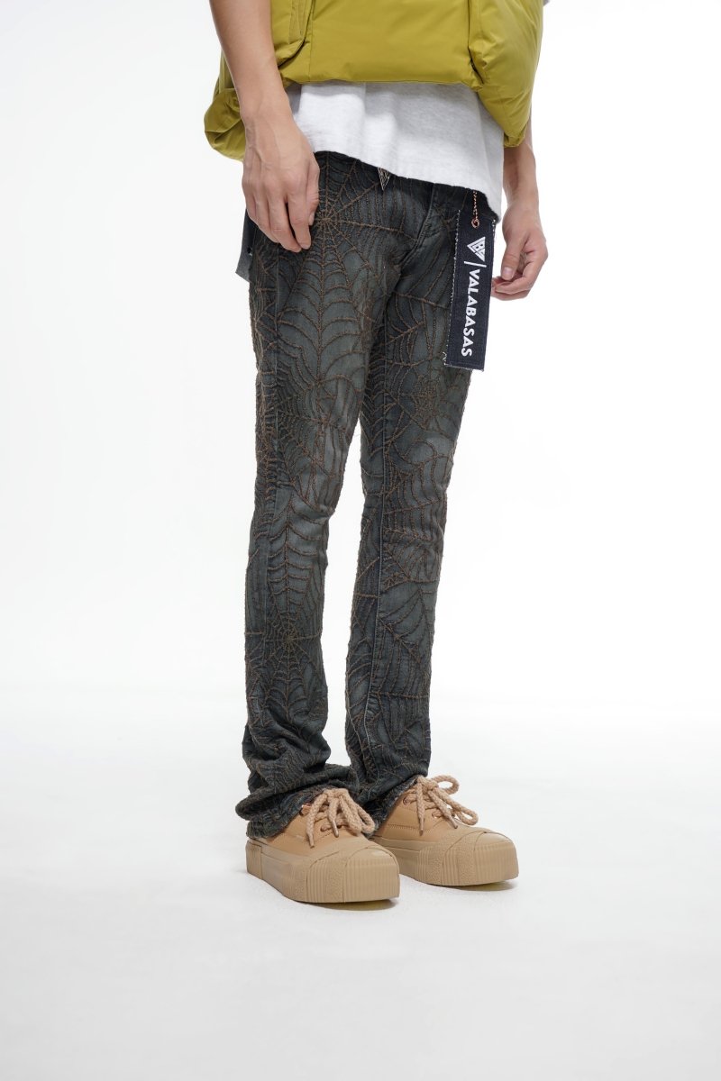 Operator Dirty Blue Stacked Flare Jean - Valabasas