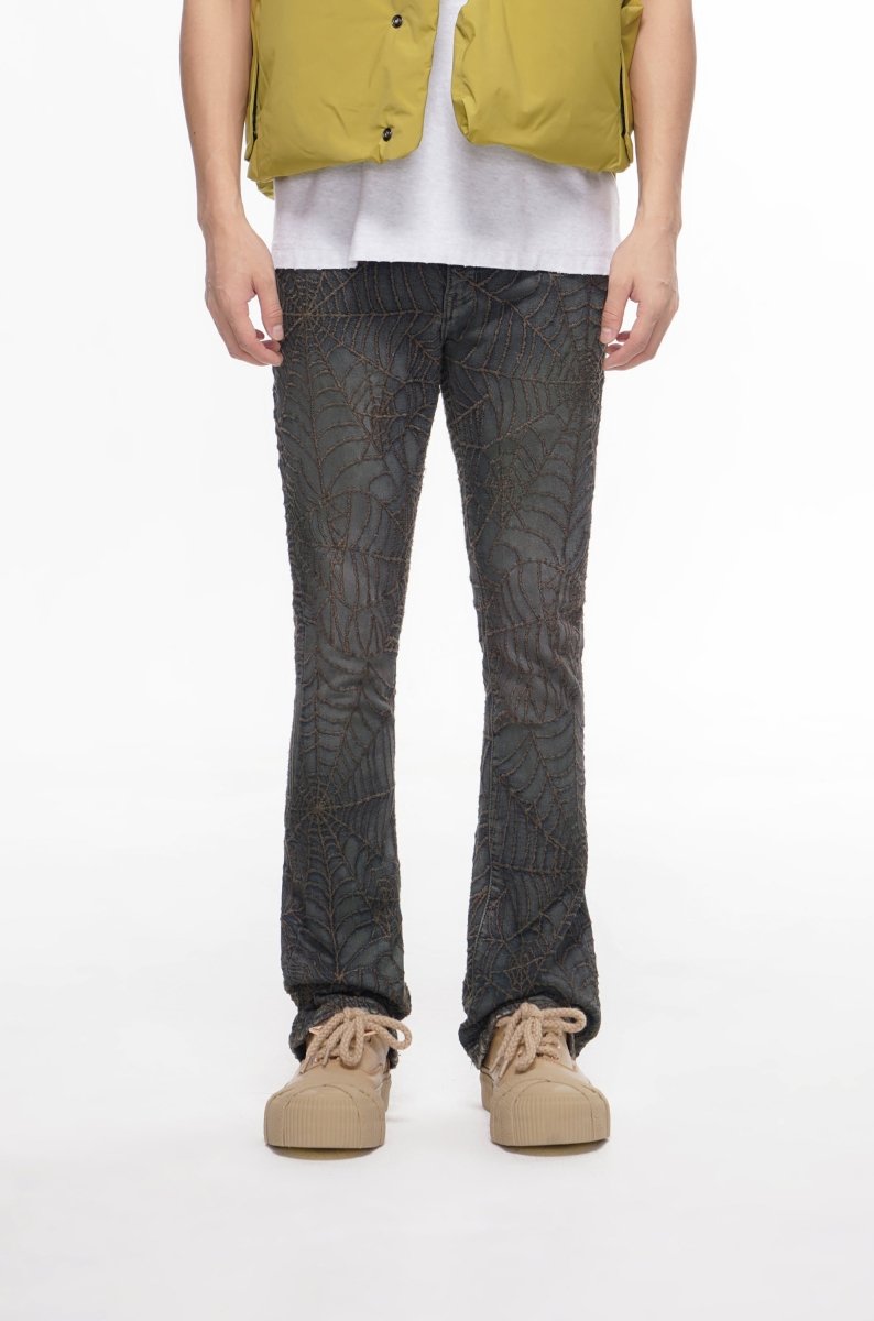 Operator Dirty Blue Stacked Flare Jean - Valabasas