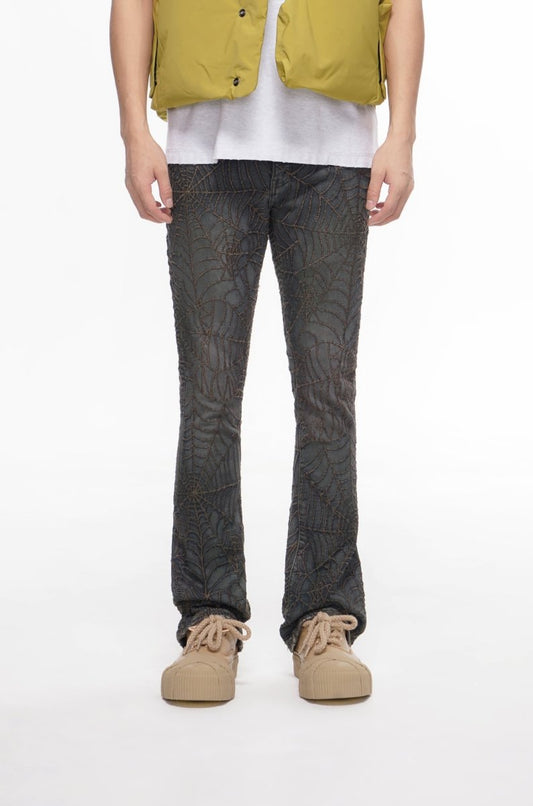 Operator Dirty Blue Stacked Flare Jean - Valabasas