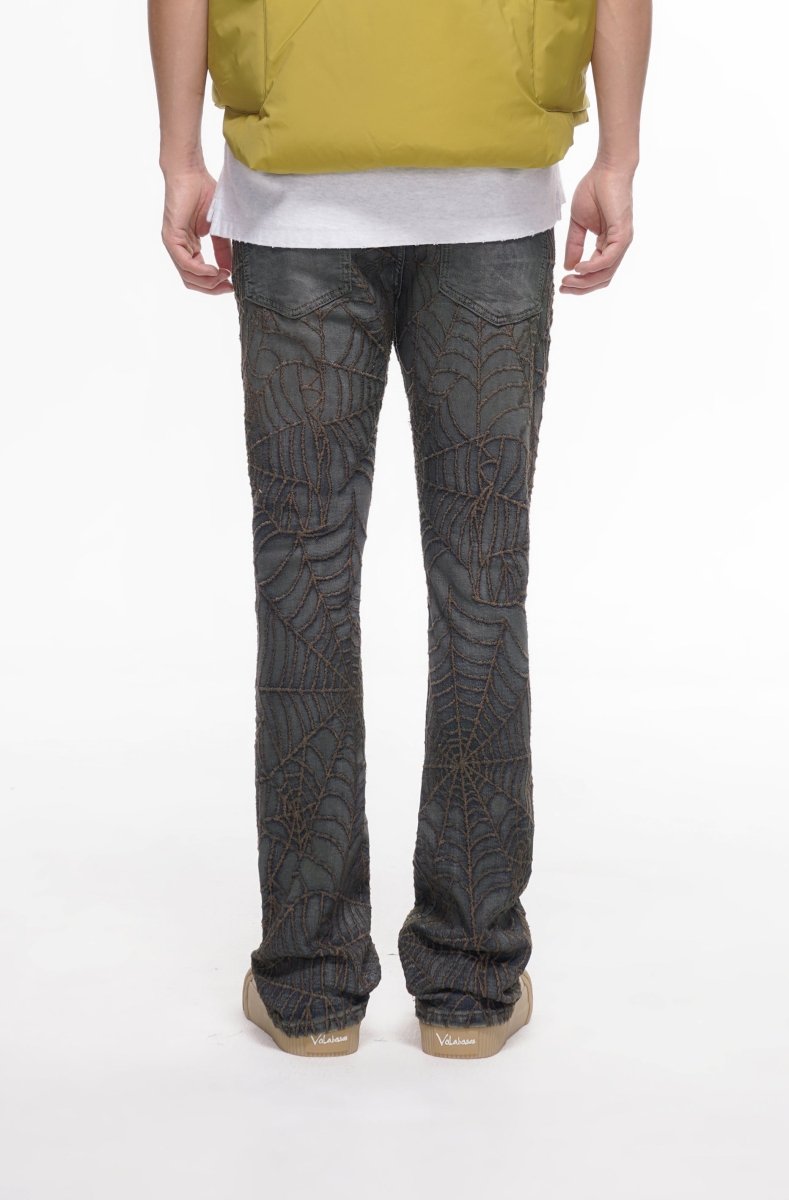 Operator Dirty Blue Stacked Flare Jean - Valabasas