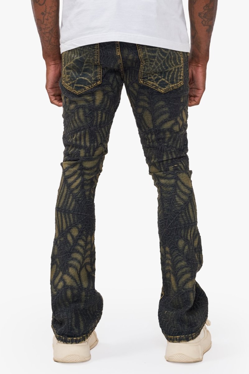 Operator Spider Vintage Blue Stacked Flare Jean – Valabasas