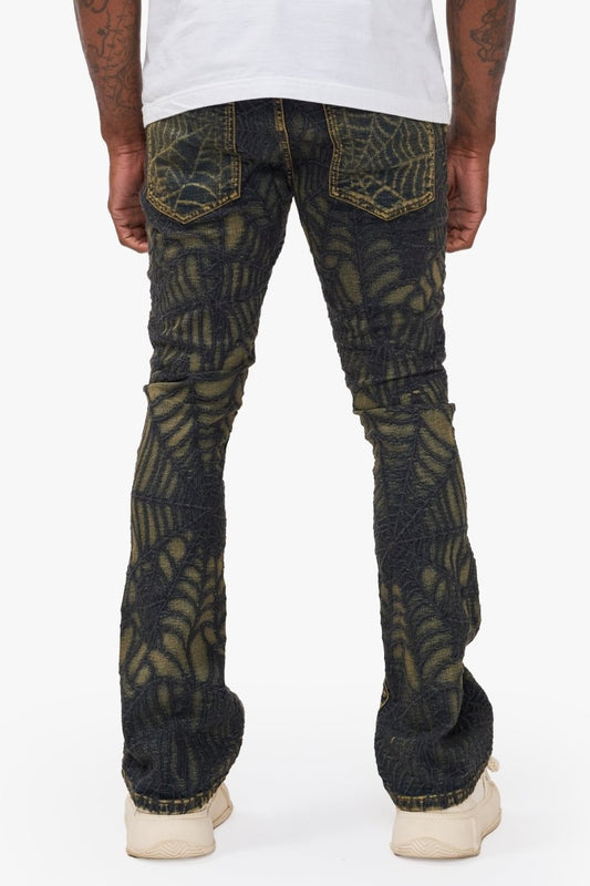 Operator Vintage Blue Stacked Flare Jean - Valabasas