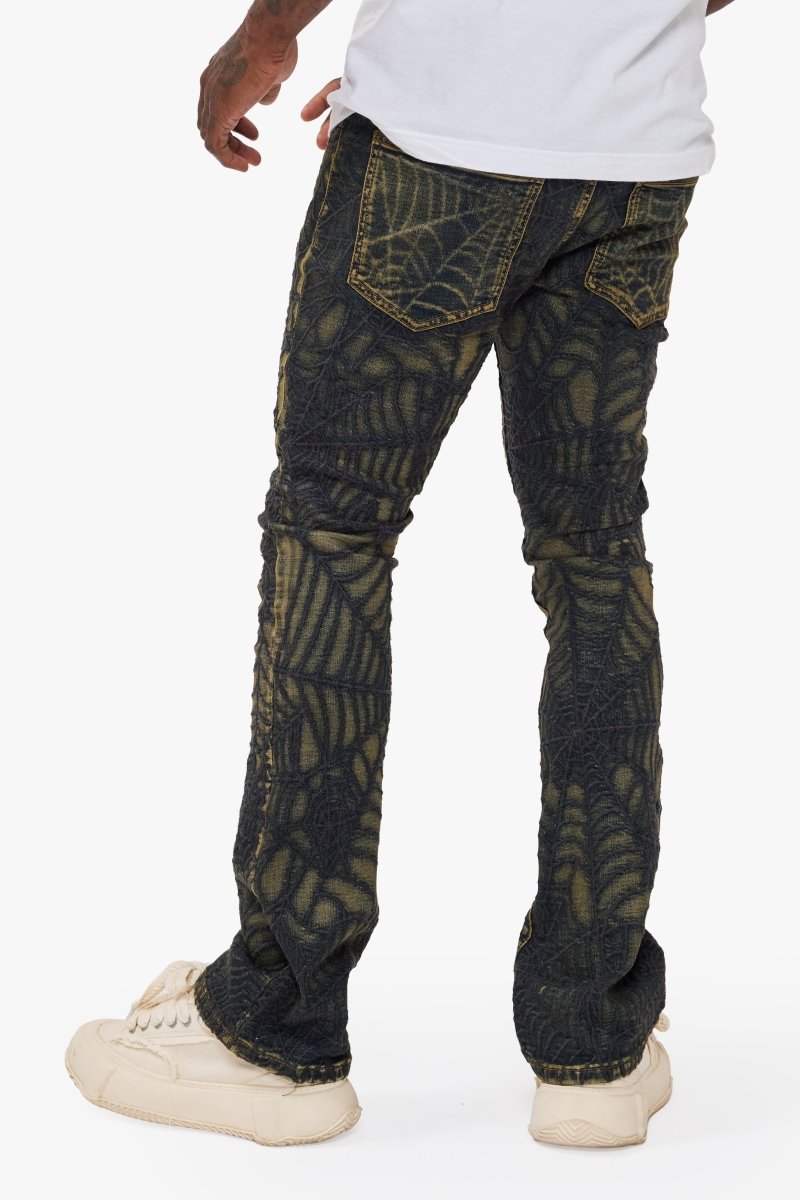 Operator Spider Vintage Blue Stacked Flare Jean – Valabasas