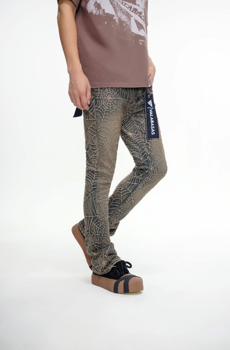 Operator Vintage Tan Washed Stacked Flare Jean - Valabasas