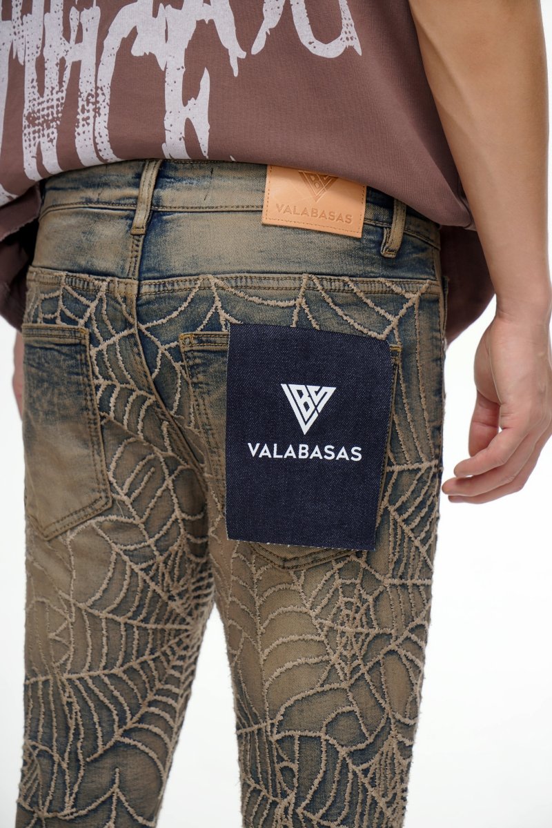 Operator Vintage Tan Washed Stacked Flare Jean - Valabasas