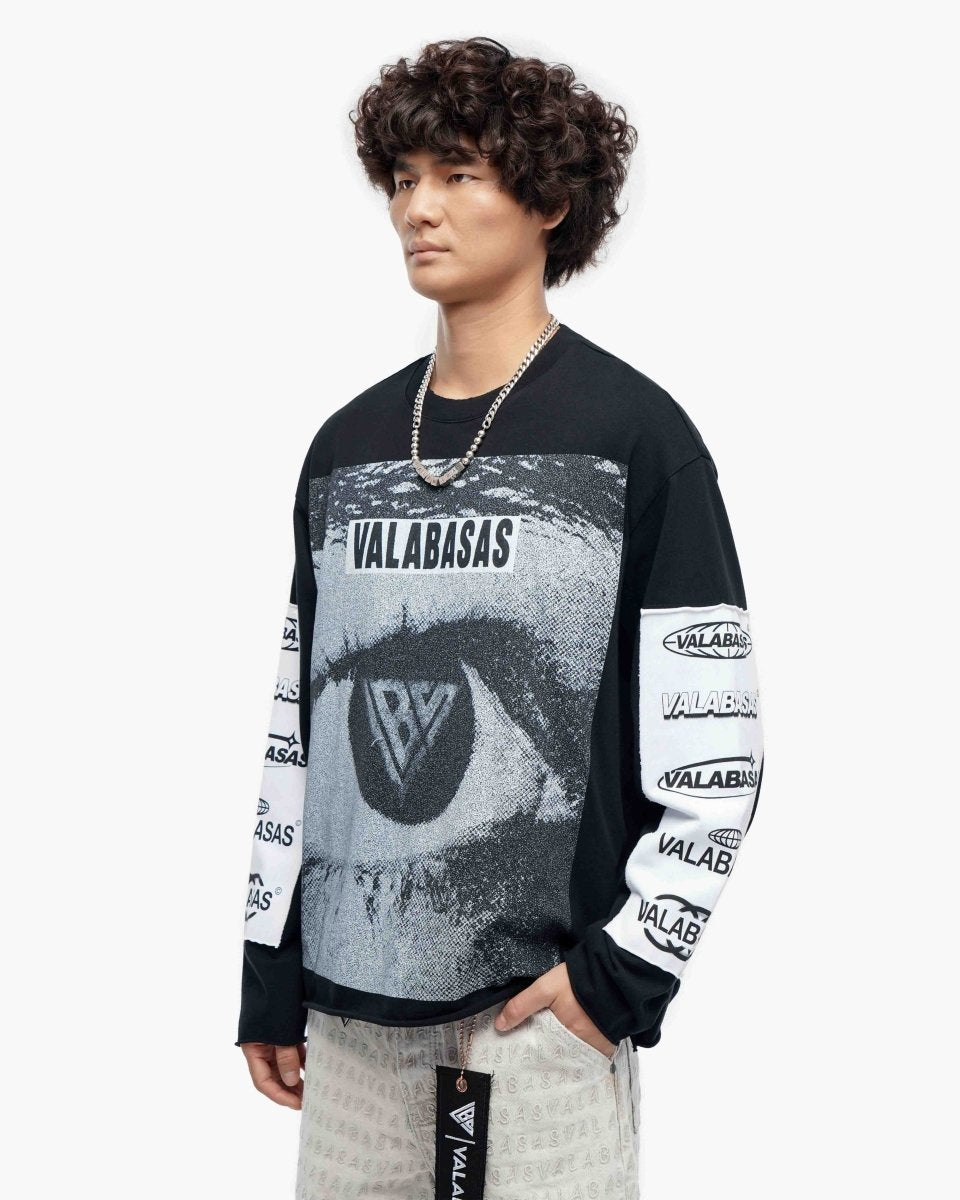 Optic Nerve Vintage Black Long Sleeve Tee - Valabasas