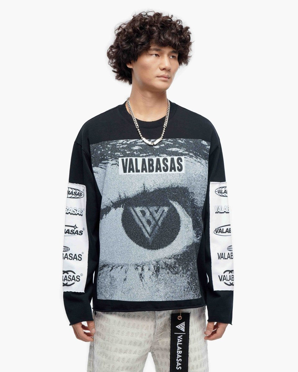 Optic Nerve Vintage Black Long Sleeve Tee - Valabasas