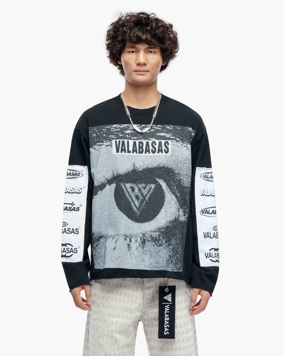 Optic Nerve Vintage Black Long Sleeve Tee - Valabasas