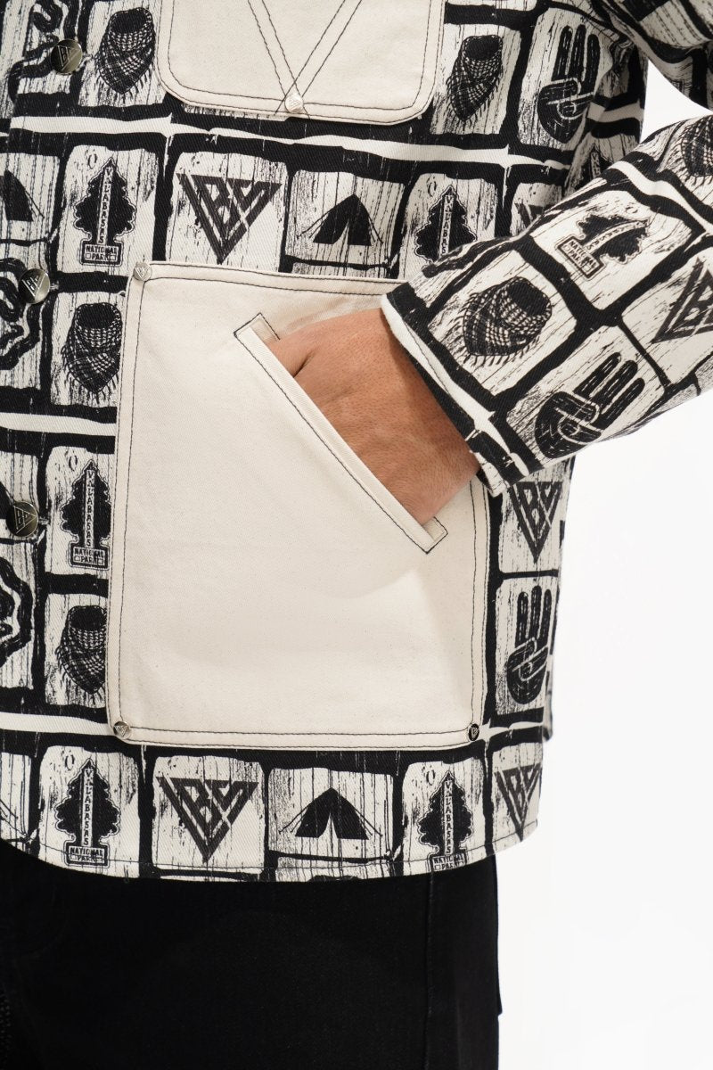 Outpost Black Cream Button Down - Valabasas