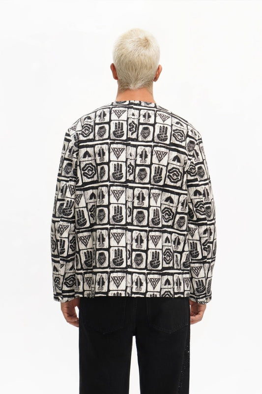 Outpost Black Cream Button Down - Valabasas