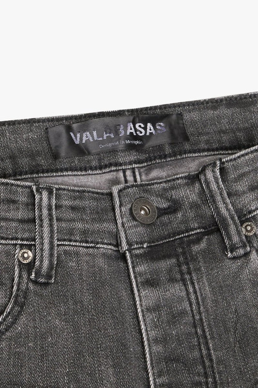 "PACIFIC" SKINNY JEAN LT GREY/BLACK - Valabasas