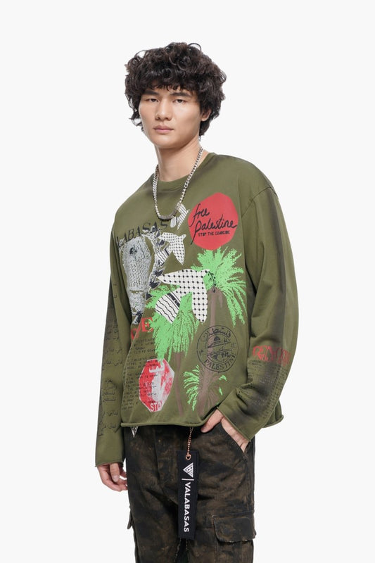 Pali Long Sleeve Tee Green - Valabasas