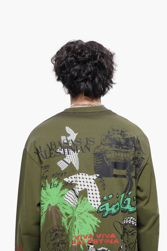 Pali Long Sleeve Tee Green - Valabasas