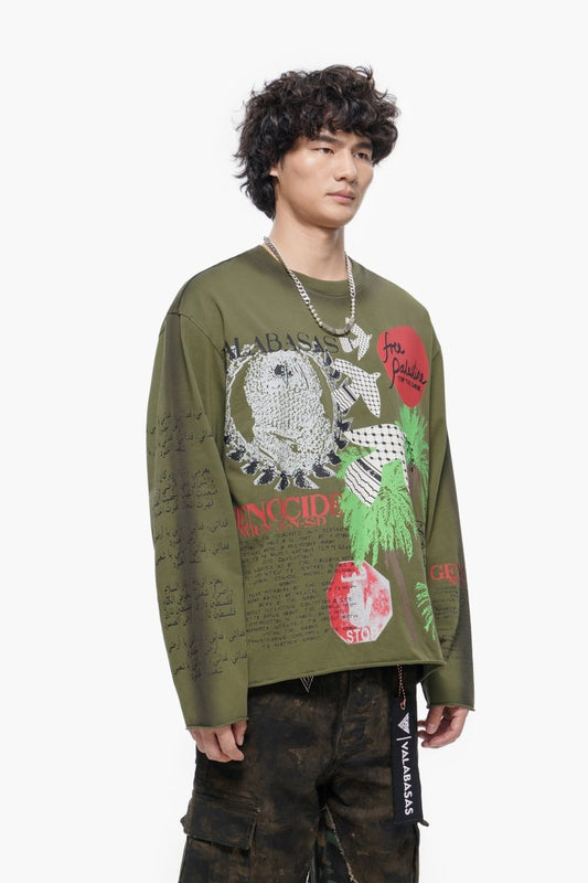 Pali Long Sleeve Tee Green - Valabasas