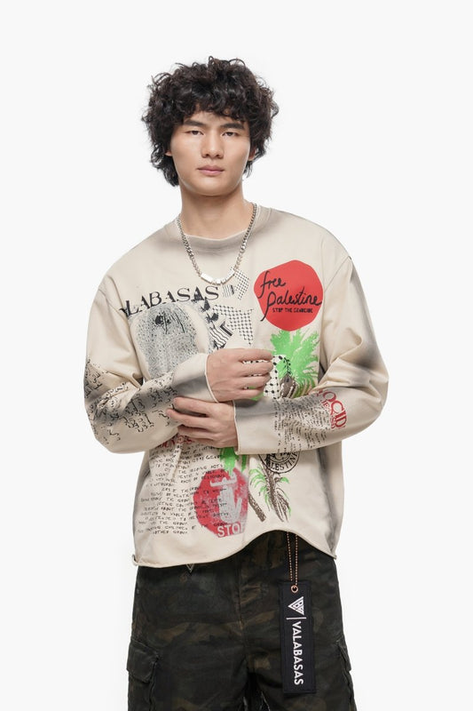 Pali Long Sleeve Tee White - Valabasas