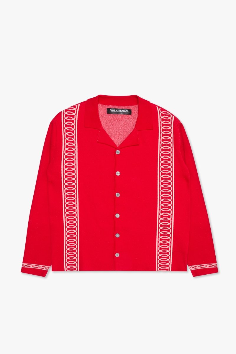 "Paradise" Button Down Red - Valabasas