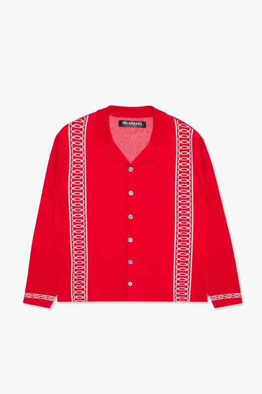 "Paradise" Button Down Red - Valabasas