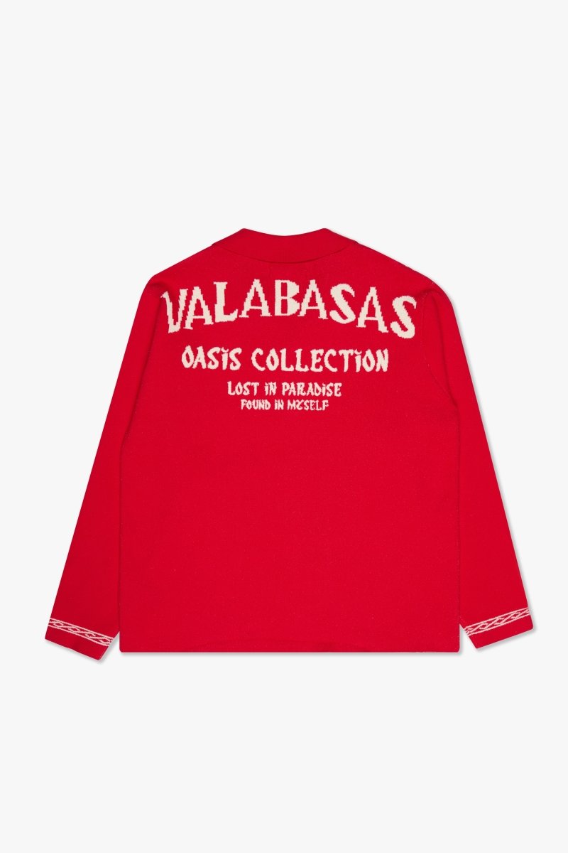 "Paradise" Button Down Red - Valabasas