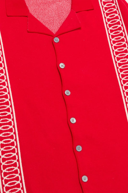"Paradise" Button Down Red - Valabasas