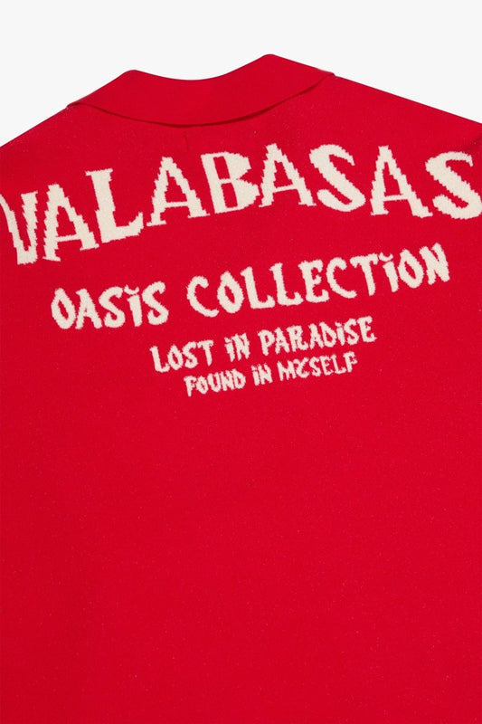 "Paradise" Button Down Red - Valabasas