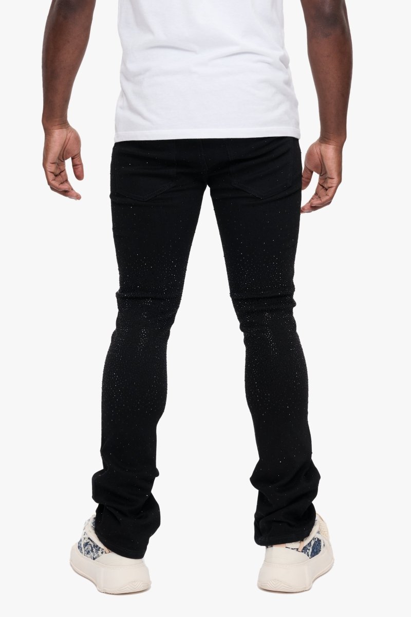 Parrel Stacked Flare Jean Jet Black