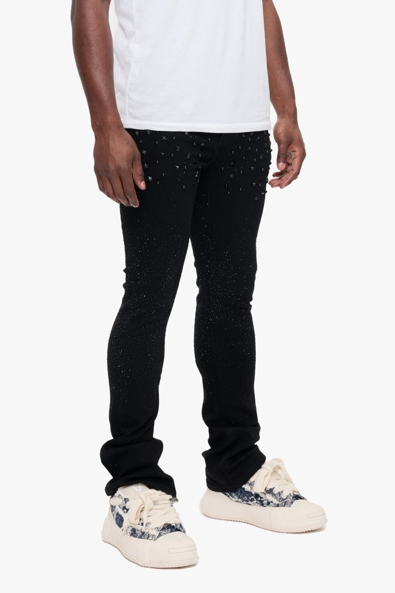 Parrel Stacked Flare Jean Jet Black