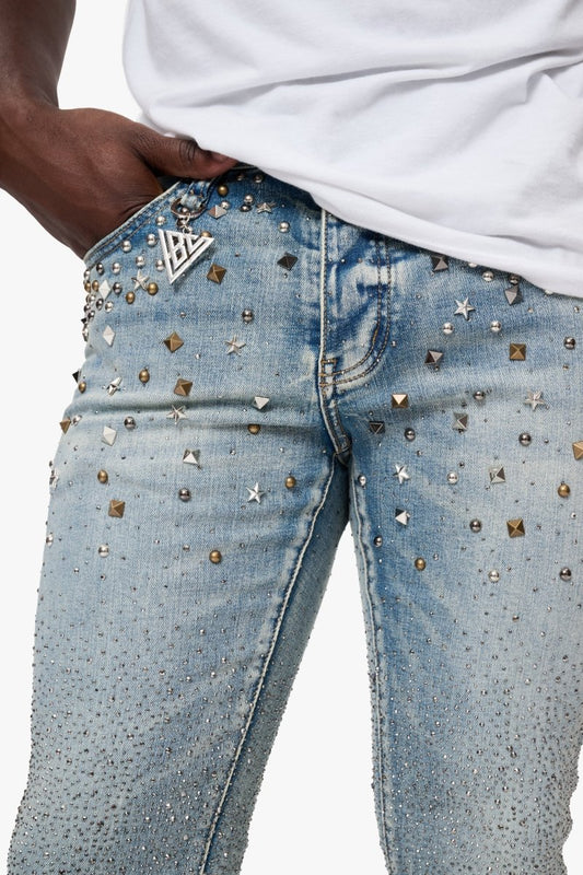 Parrel Stacked Flare Jean Light Blue - Valabasas