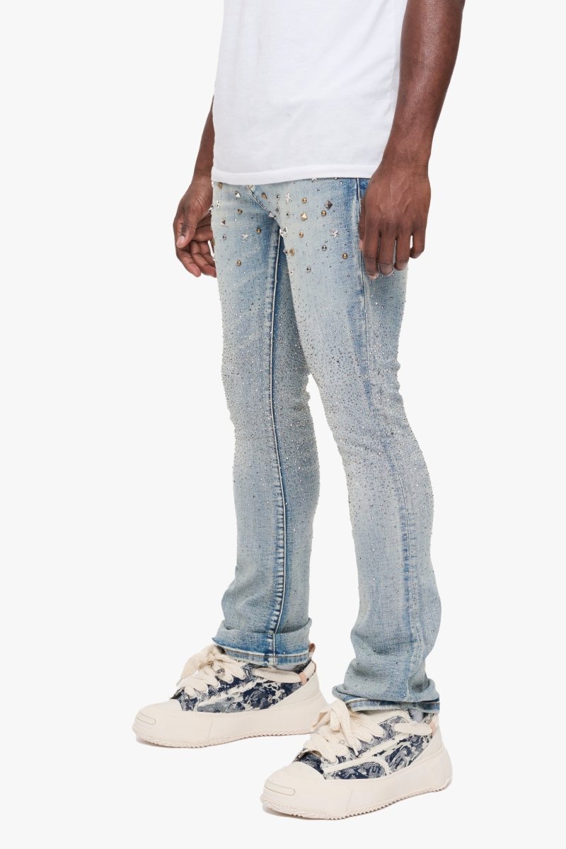 Parrel Stacked Flare Jean Light Blue