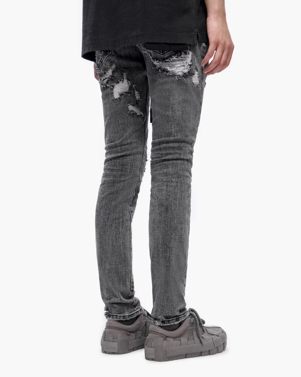 Paste Grey Washed Skinny Jeans - Valabasas