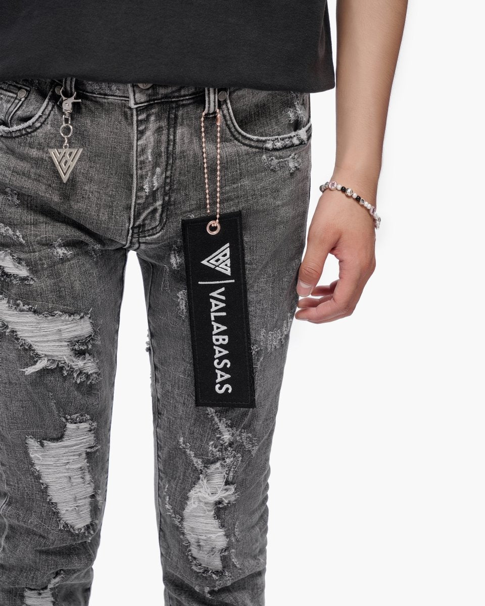 Paste Grey Washed Skinny Jeans - Valabasas