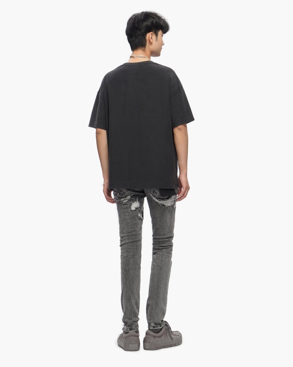 Paste Grey Washed Skinny Jeans - Valabasas