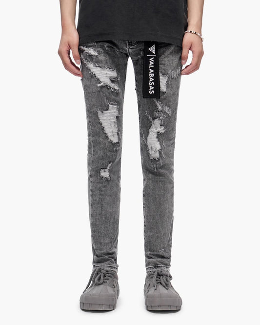 Paste Grey Washed Skinny Jeans - Valabasas